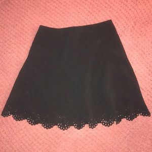 Loft black skirt with scalloped edge